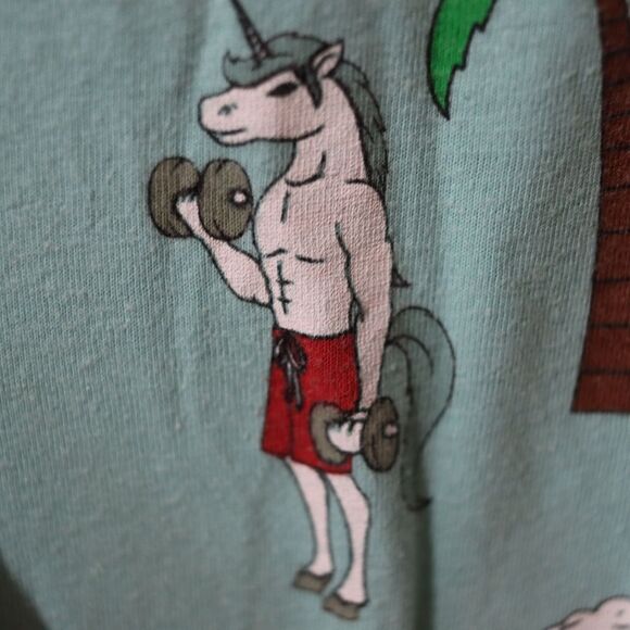 Fifth Sun Blue Green Tank Top Weird Unique Print Small - Picture 6 of 12